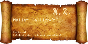 Maller Kalliopé névjegykártya